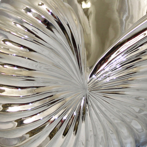 Urban Designs 22" Sea Shell Sculpture Bowl Table Accent Decor - Silver