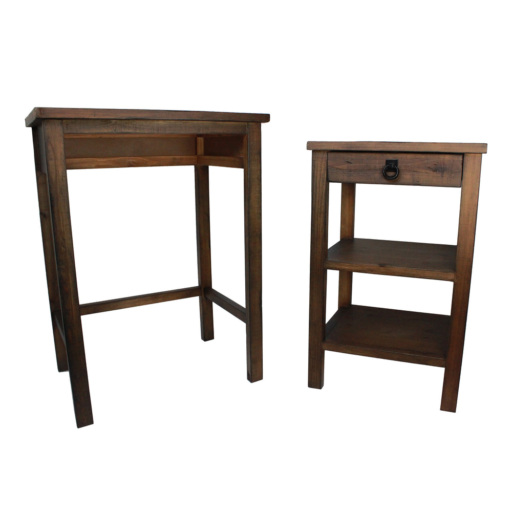 Urban Designs Ezra 2-Piece Nesting Wooden Accent Table Set