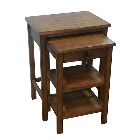 Urban Designs Ezra 2-Piece Nesting Wooden Accent Table Set