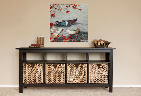 Urban Designs Autumn At The Lake Square Giclee Canvas Wall Art