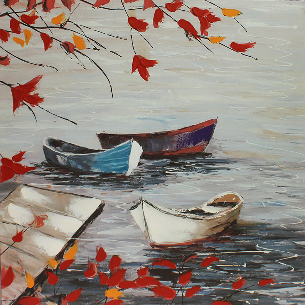 Urban Designs Autumn At The Lake Square Giclee Canvas Wall Art