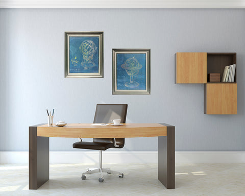 Urban Designs World Globe 2-Piece Home Office Framed Wall Art