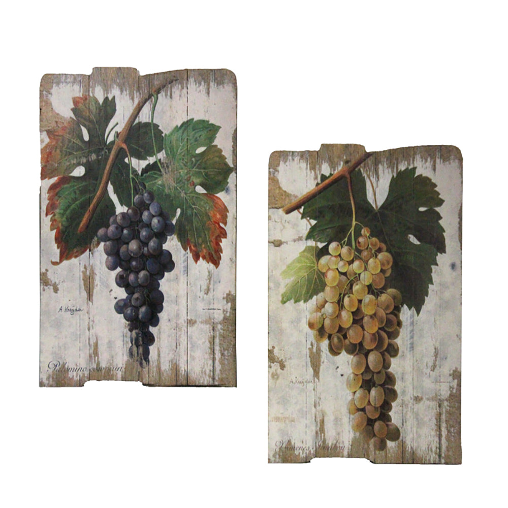 Urban Designs Vintage Vineyard Wooden Prints Wall Art - Set of 2