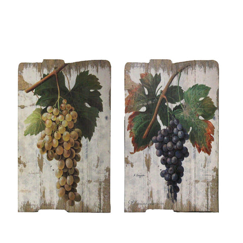 Urban Designs Vintage Vineyard Wooden Prints Wall Art - Set of 2