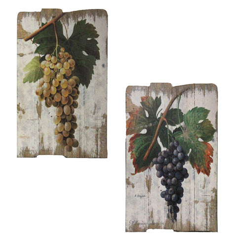 Urban Designs Vintage Vineyard Wooden Prints Wall Art - Set of 2
