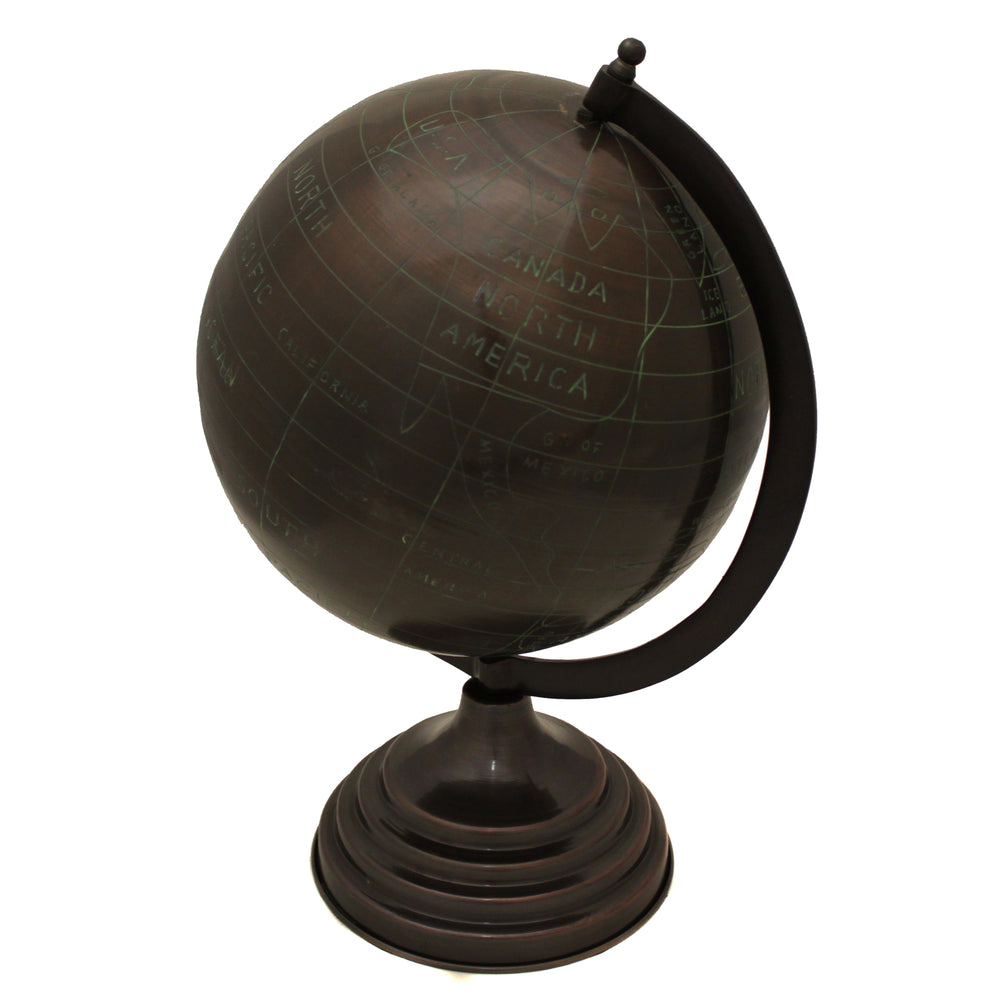 Decorative Metal 19" Tabletop Globe - Espresso