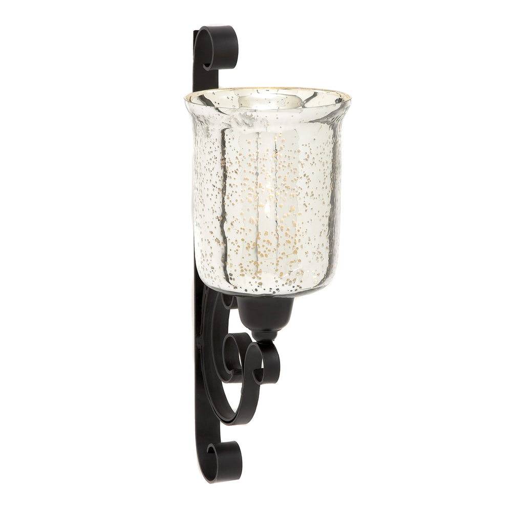 Urban Designs Antiqued Luminous Glass Metal Candle Wall Sconce