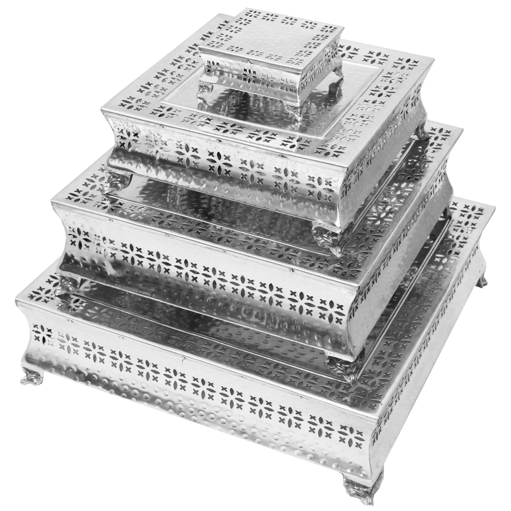 Urban Designs Event Essentials Square 4-Tier Wedding Cake Stands