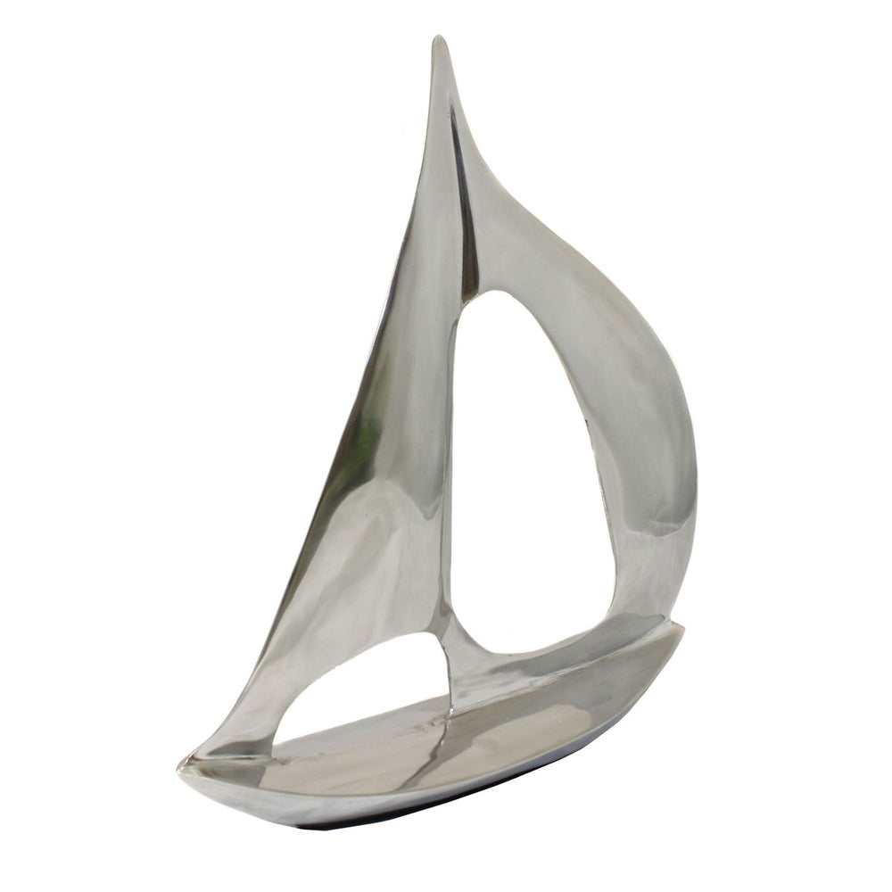 Urban Designs San Francisco Bay 25-Inch Sailboat Nautical Sculpture Metal Art - Silver