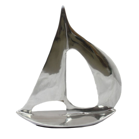 Urban Designs San Francisco Bay 25-Inch Sailboat Nautical Sculpture Metal Art - Silver