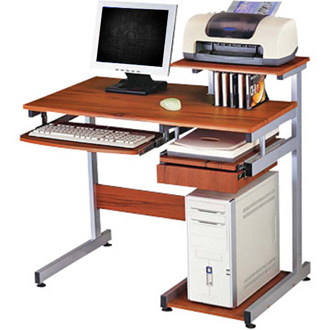 Deluxe Ergonomic Home-Office Computer Desk - Woodgrain