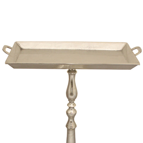 Urban Designs Acid Etched Aluminum Rectangular Pedestal Tray Table