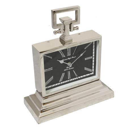 Urban Designs Barnes High Street Classic Square Nickel Table Clock