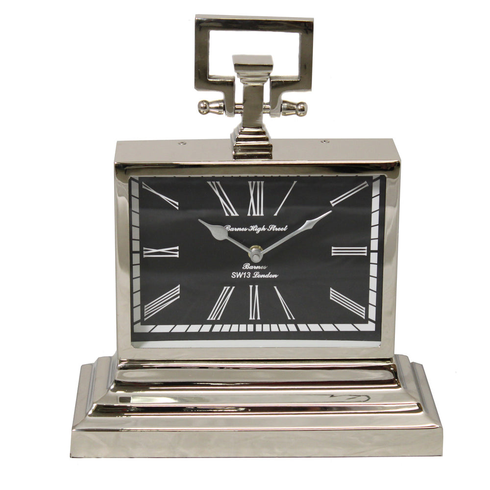 Urban Designs Barnes High Street Classic Square Nickel Table Clock