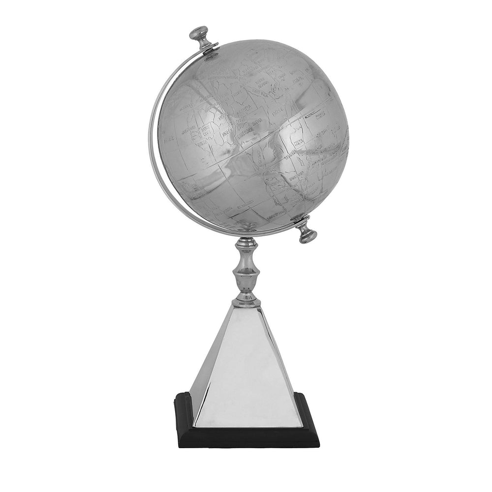 Mallus Classic 18-Inch Decorative Silver World Globe