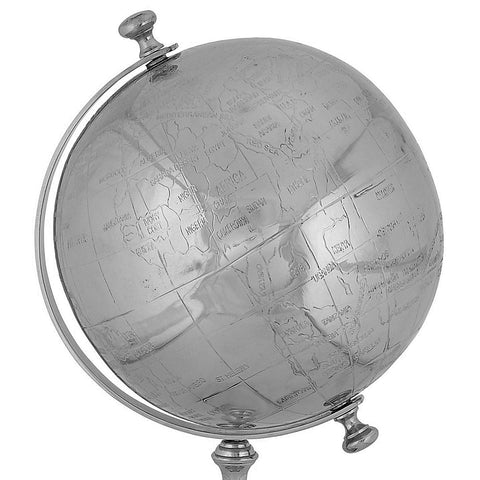 Mallus Classic 18-Inch Decorative Silver World Globe