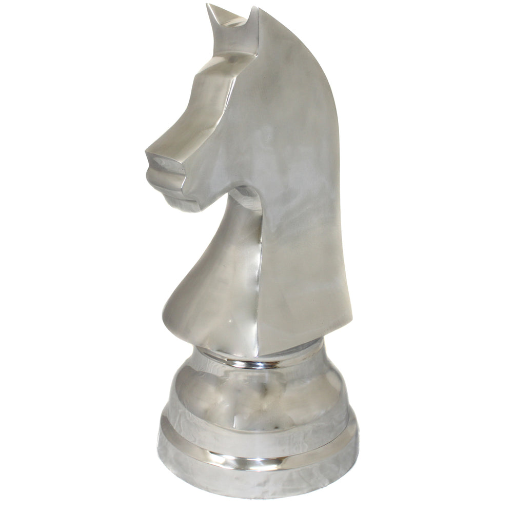 Urban Designs Aluminum Chess Piece Knight Horse - Silver