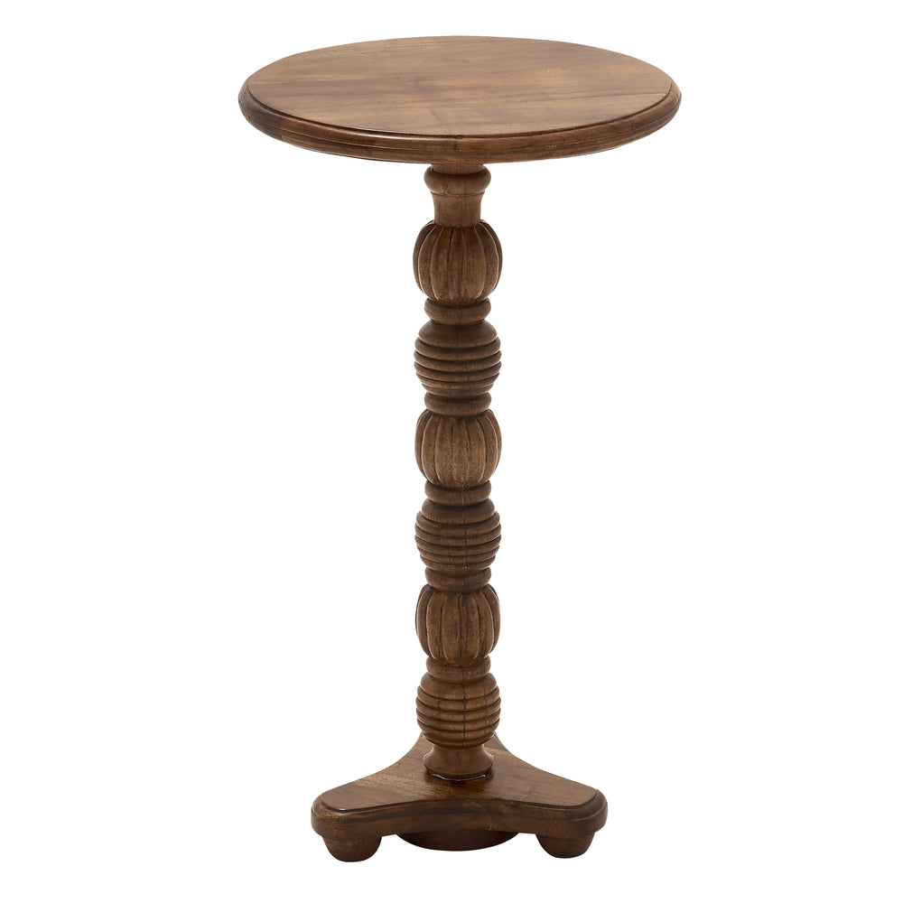 Urban Design 24" Rustic Wooden Pedestal Accent Table