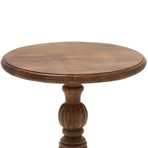 Urban Design 24" Rustic Wooden Pedestal Accent Table