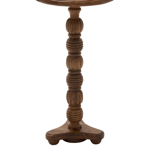 Urban Design 24" Rustic Wooden Pedestal Accent Table