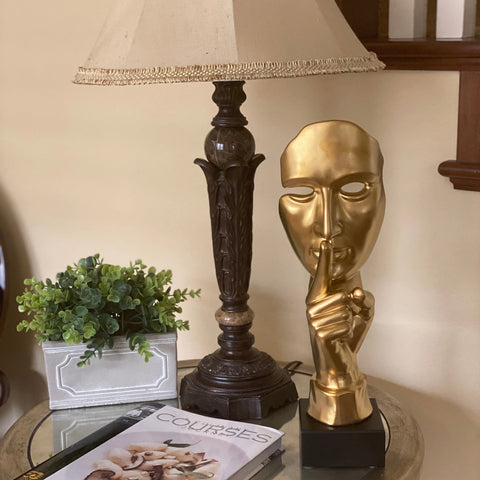 Urban Designs Modern Abstract Tabletop Sculpture Bust Decor - Gold