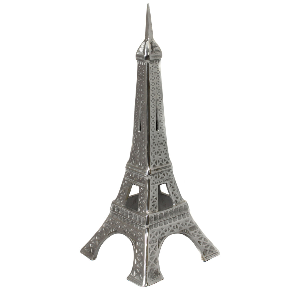 Urban Designs Eiffel Tower 21" Cast Aluminum Collectible Statue - Silver