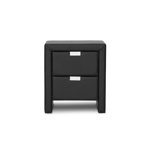 Urban Designs 22-Inch Frey Black Upholstered Modern Nightstand
