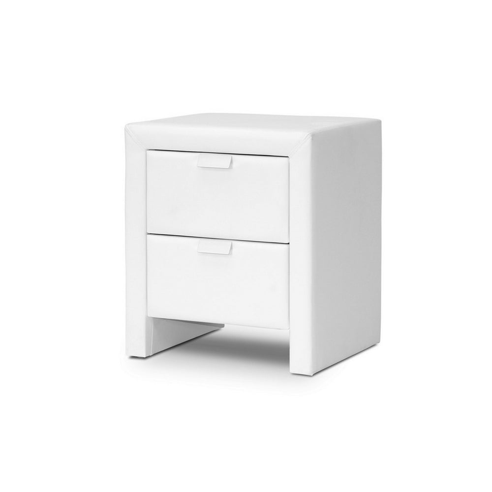 Urban Designs 22-Inch Frey White Upholstered Modern Nightstand