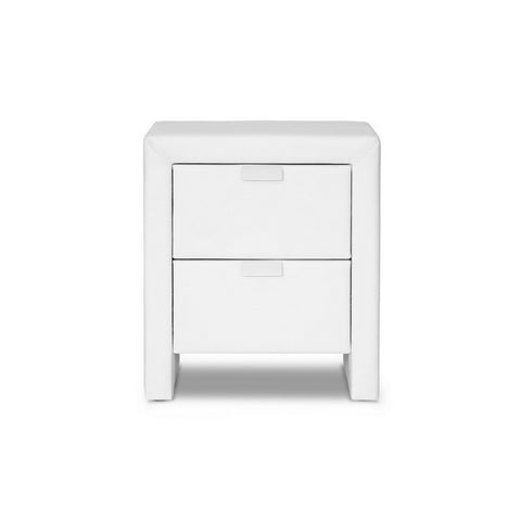 Urban Designs 22-Inch Frey White Upholstered Modern Nightstand
