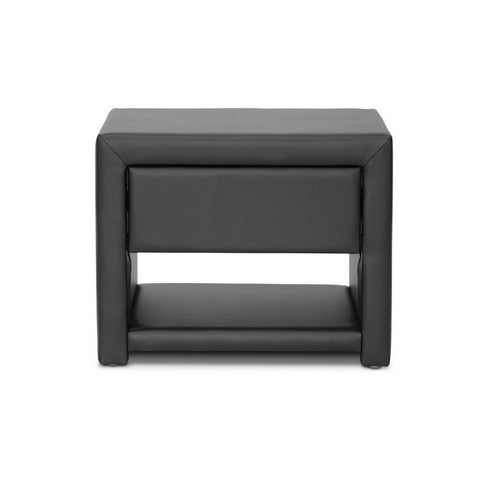 Urban Designs 16-Inch Massey Black Upholstered Modern Nightstand