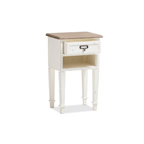 Urban Designs Weathered Oak White Wash Distressed Finish Nightstand