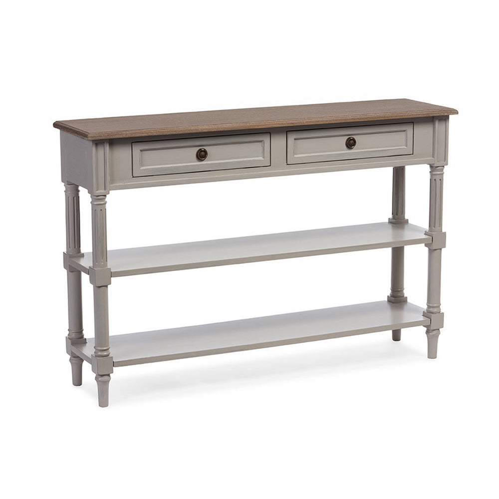 Urban Designs Edouard Grey and Brown Distressed Two-tone 2-drawer Console Table