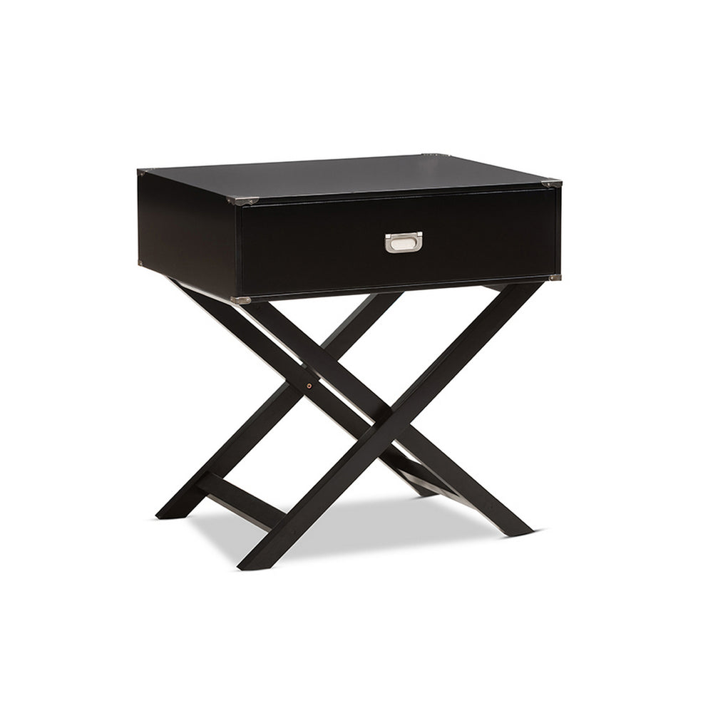 Urban Designs Curtice Modern And Contemporary Black Drawer Wooden Bedside Table
