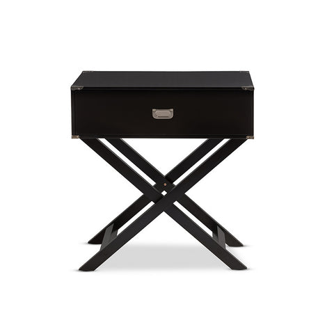 Urban Designs Curtice Modern And Contemporary Black Drawer Wooden Bedside Table