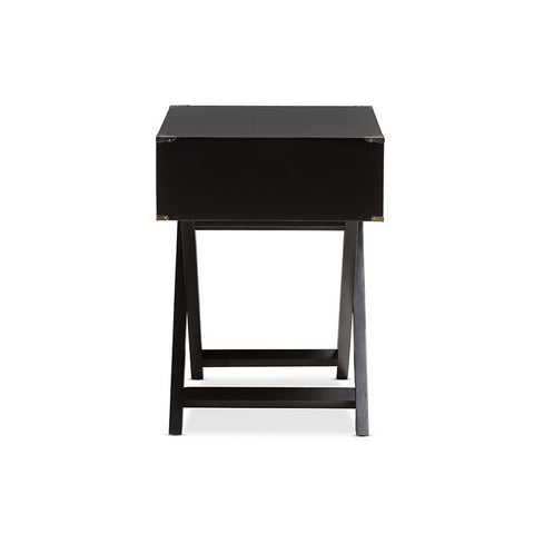Urban Designs Curtice Modern And Contemporary Black Drawer Wooden Bedside Table