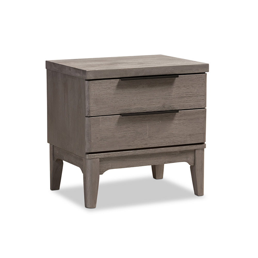 Urban Designs Genoa Rustic Platinum Wood 2-Drawer Nightstand