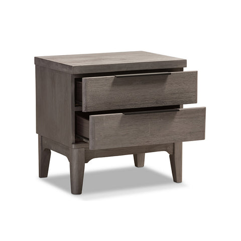 Urban Designs Genoa Rustic Platinum Wood 2-Drawer Nightstand