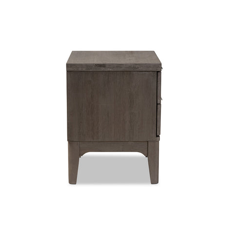 Urban Designs Genoa Rustic Platinum Wood 2-Drawer Nightstand