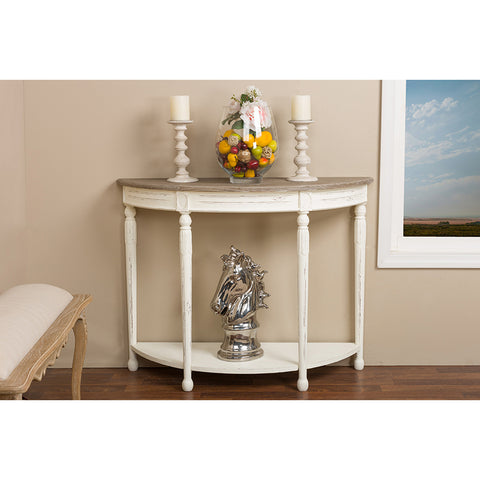 Urban Designs Vologne Traditional White Wood French Console Table