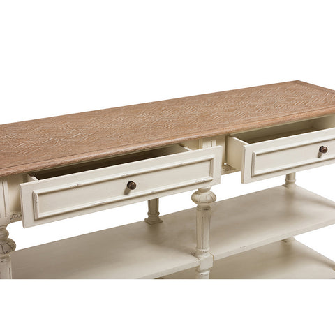 Urban Designs French Provincial Weathered Oak and Whitewash Console Table