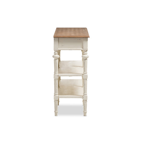 Urban Designs French Provincial Weathered Oak and Whitewash Console Table