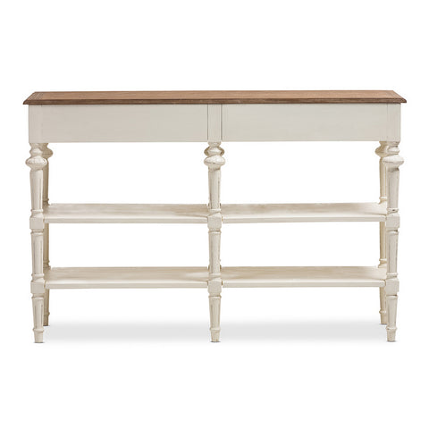 Urban Designs French Provincial Weathered Oak and Whitewash Console Table