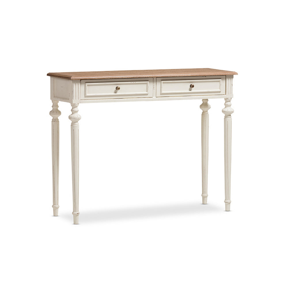 Urban Designs French Weathered Oak and Whitewash Console Table