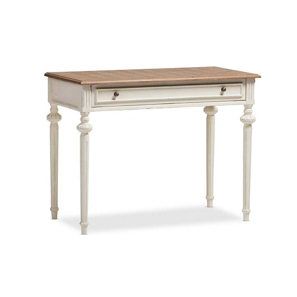 Urban Designs Marquetterie Weathered Oak and Whitewash Writing Desk