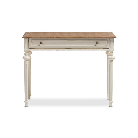 Urban Designs Marquetterie Weathered Oak and Whitewash Writing Desk