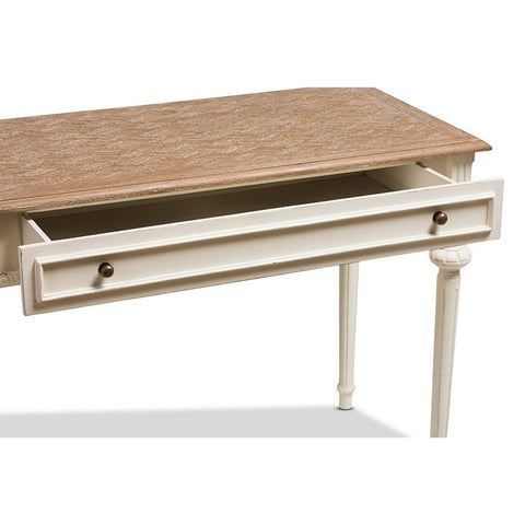 Urban Designs Marquetterie Weathered Oak and Whitewash Writing Desk