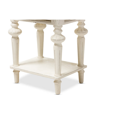 Urban Designs Weathered Oak White Wash Distressed Finish Two-Tone Nightstand