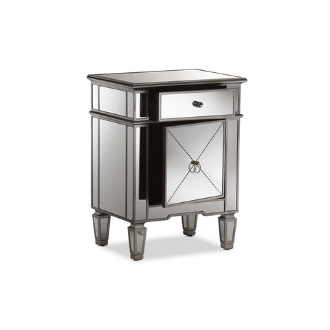 Urban Designs Nottingham Glamour Style Mirrored Nightstand