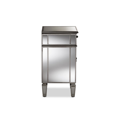 Urban Designs Nottingham Glamour Style Mirrored Nightstand