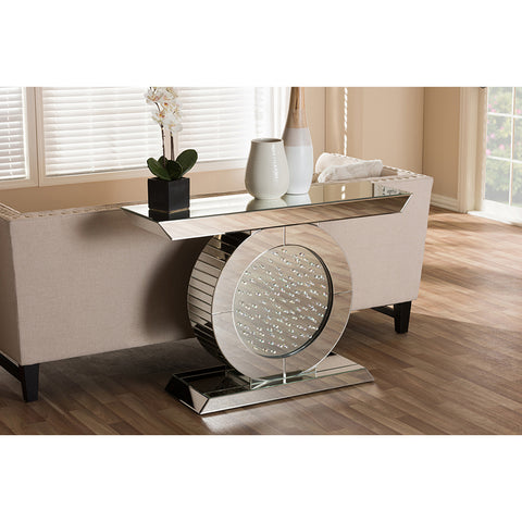 Urban Designs Cagney Hollywood Regency Glamour Style Mirrored Console Table